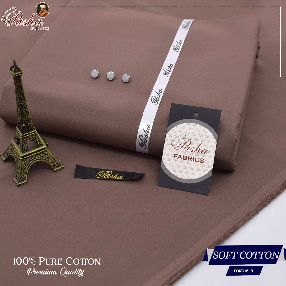 Pasha soft cotton suit for men in light brownish shade