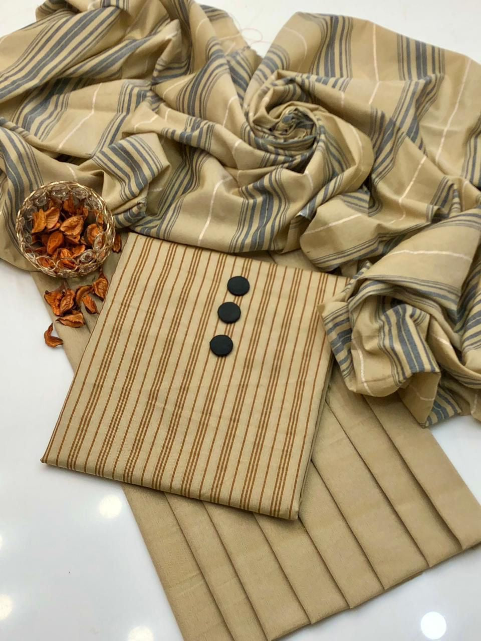 3pc Multani Susi Suit (Cream)