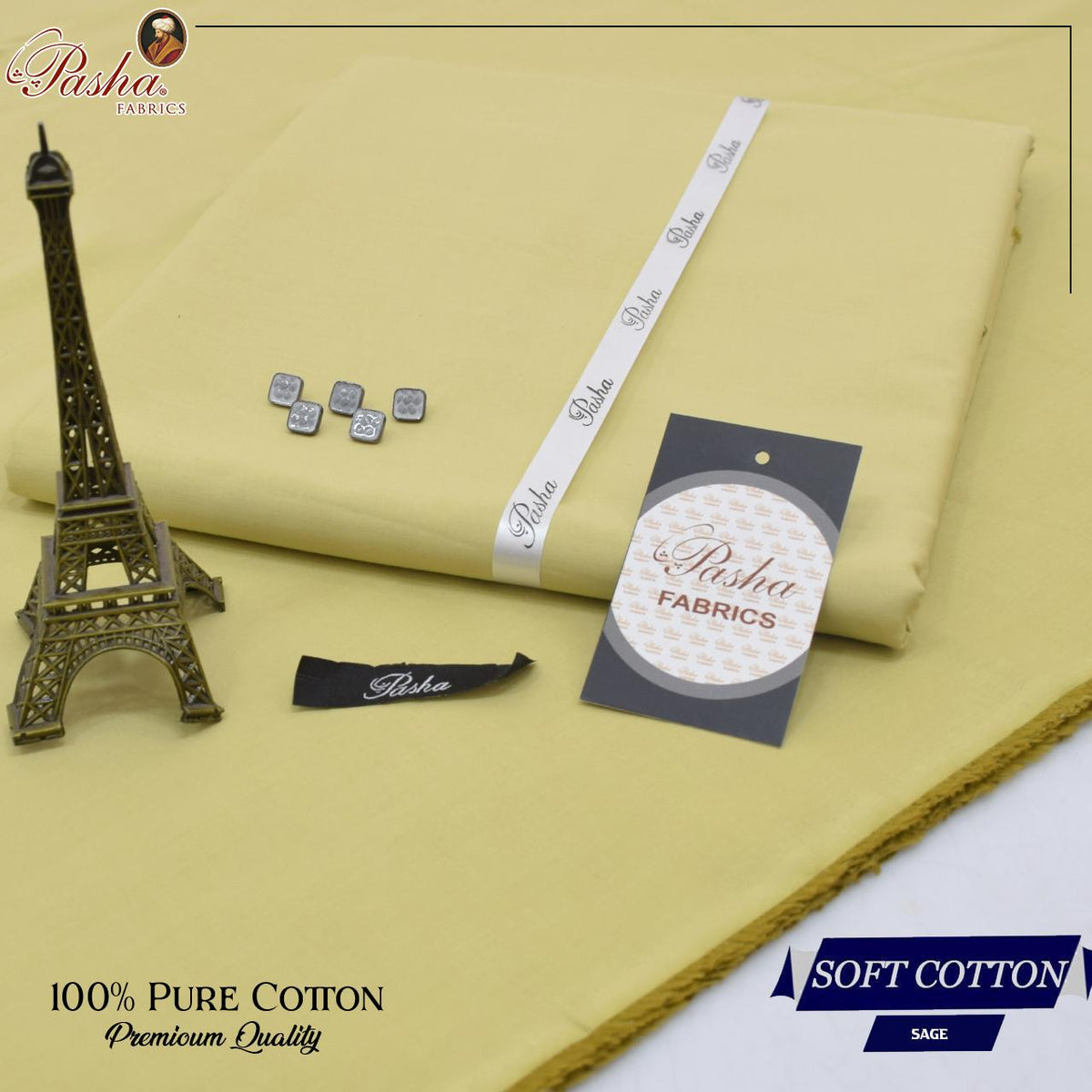 Pasha soft cotton suit for men in sage green