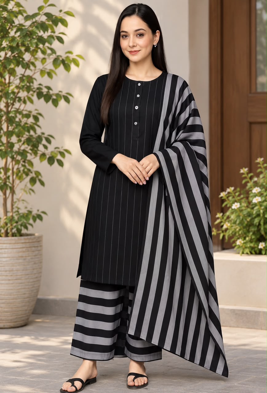 3pc Multani Susi Suit (Black)